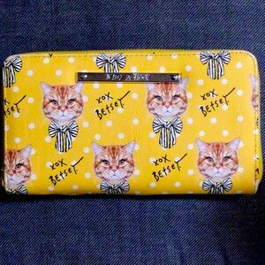 Yellow Betsey Johnson Kitty Cat Wallet